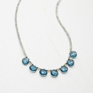 Blue Quartz Quarter Ruffle Necklace