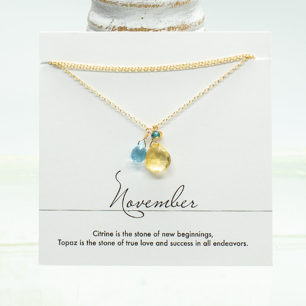 November Birthstone Gold Necklace – Susan Roberts Jewelry