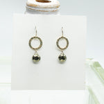 Pyrite Hammered Ring Earrings