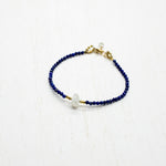 Moonstone & Lapis Luna Simple Bracelet