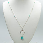 Amazonite XL Ring Silver Necklace