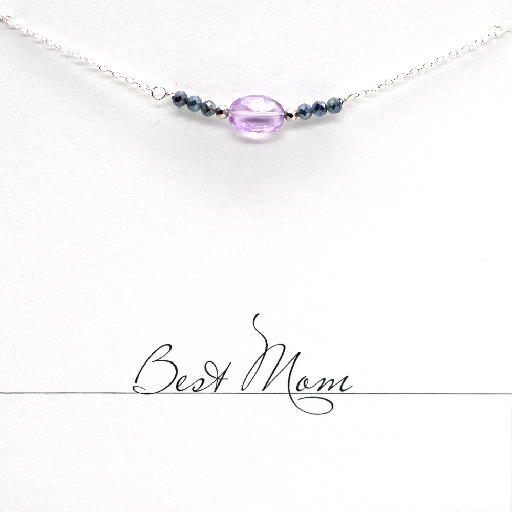 Amethyst 2025 bar necklace