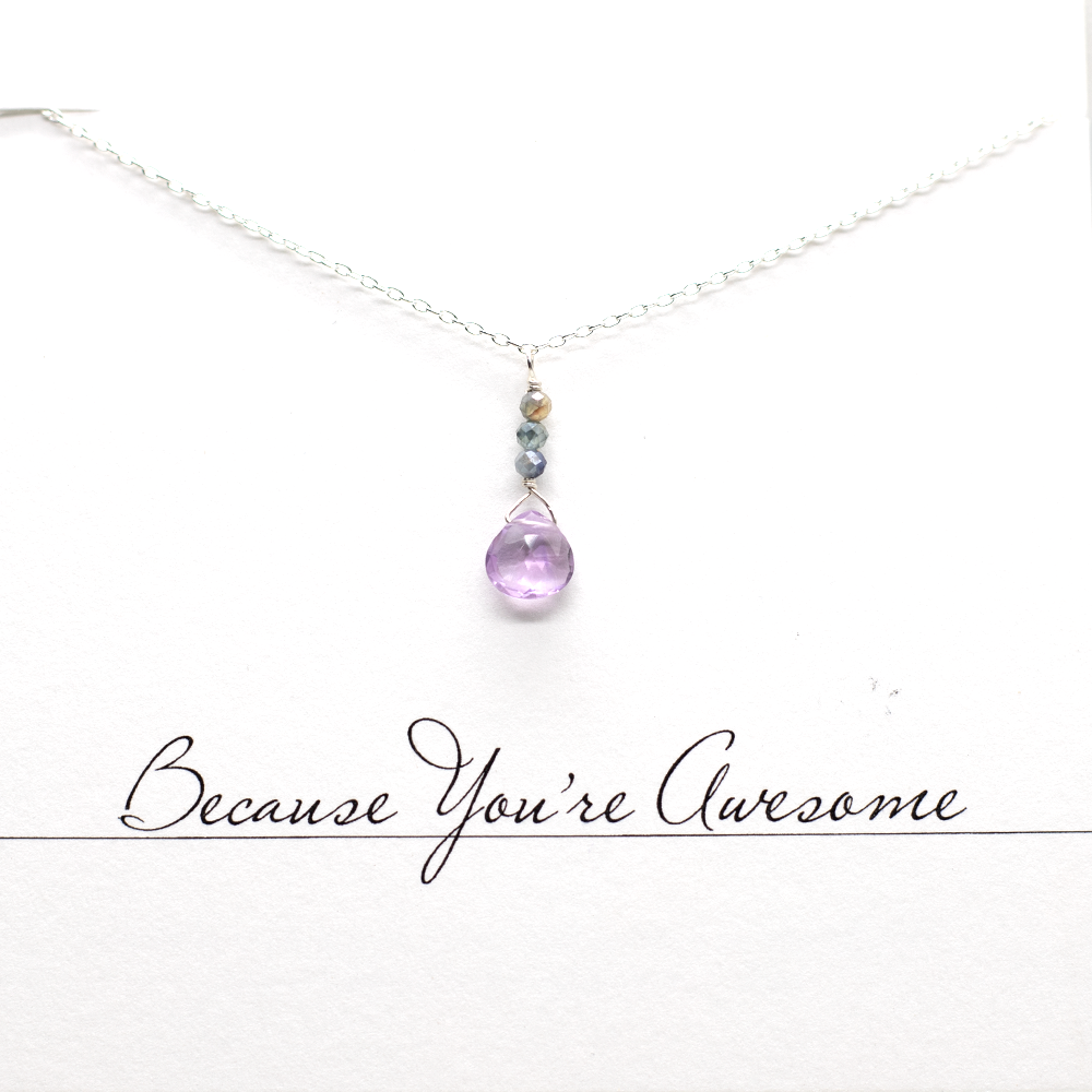 Amethyst and sapphire necklace on sale