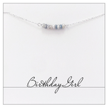 Blue Moonstone June Birthday Girl Necklace
