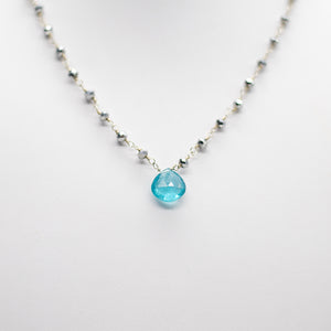 Apatite Waterfall Silver Necklace
