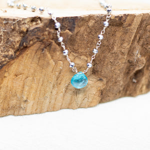 Apatite Waterfall Silver Necklace