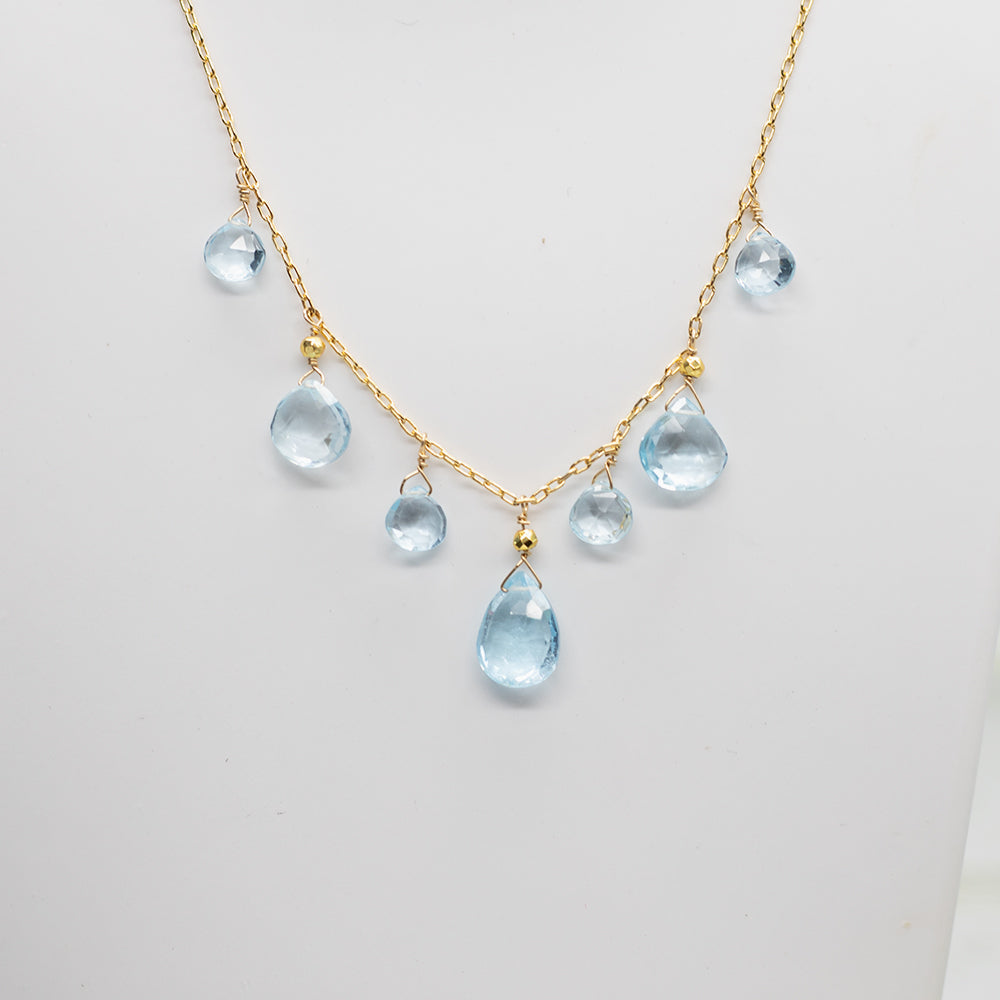 aquamarine charm necklace
