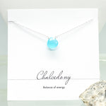 Chalcedony Heart Silver Necklace