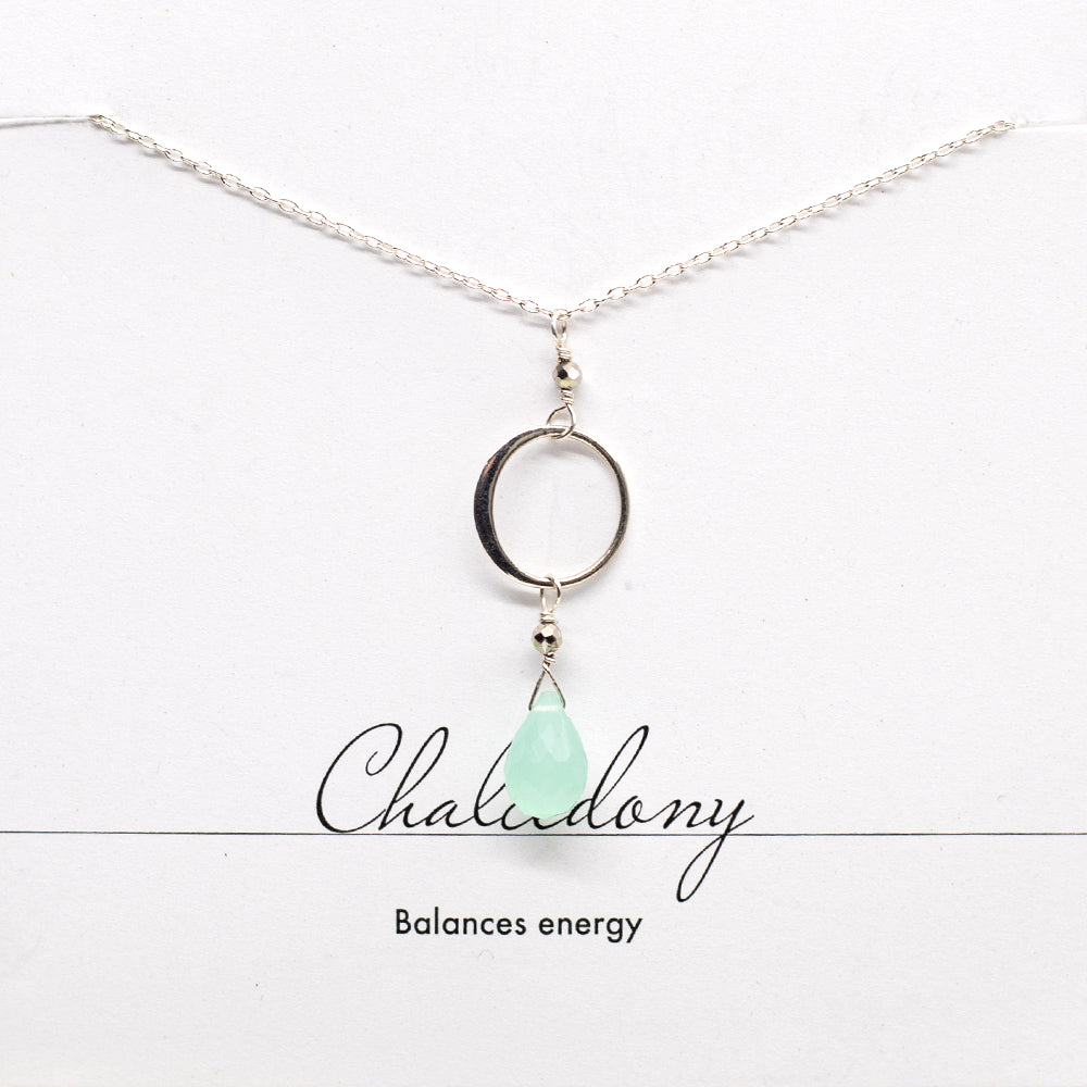 Chalcedony Ring Silver Necklace