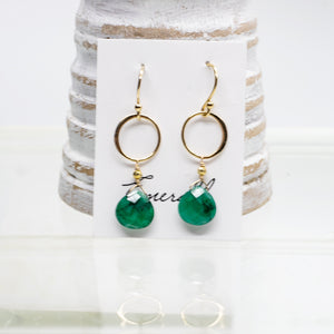 Emerald Ring Gold Earrings