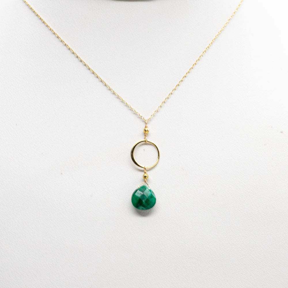 Emerald Ring Gold Necklace