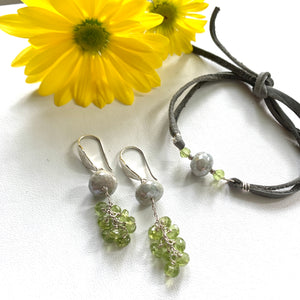 Silverite & Peridot Tassel Earrings