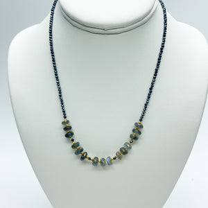 Labradorite & Sapphire Iris Necklace