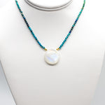 Moonstone & Chrysocolla Pendant Necklace