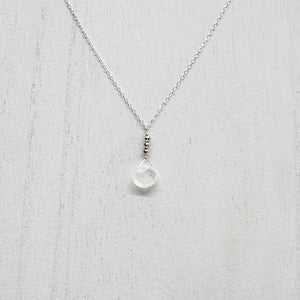 Moonstone Raindrop Silver Necklace