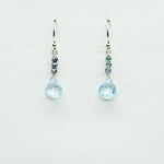 Aquamarine & Sapphire Raindrop Earrings