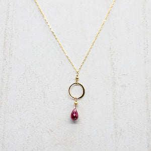 Ruby Ring Gold Necklace