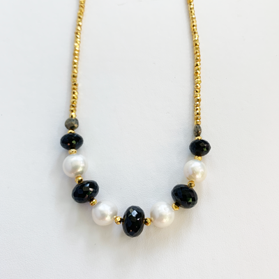 Leilia Spinel & Pearl Necklace