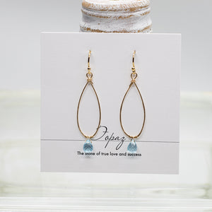Blue Topaz Linden Gold Earrings
