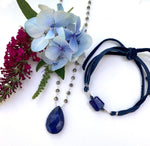Lapis Waterfall Necklace Suede Bracelet