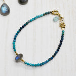 Labradorite and Chrysocolla Luna Bracelet