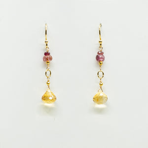 
                
                    Load image into Gallery viewer, Citrine &amp;amp; Tourmaline Regal Earrings
                
            