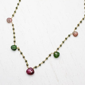 5 Stone Tourmaline Waterfall Necklace