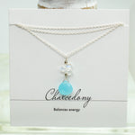 Chalcedony & Moonstone Raindrop Necklace