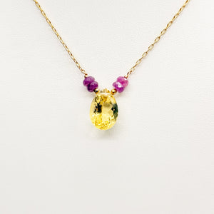 Citrine & Sapphire Cloud Necklace