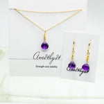 Amethyst Gold Raindrop Set