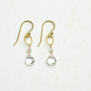 April Birthstone Gold Earrings