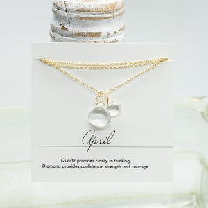 April Birthstone Gold Necklace