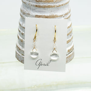 April Raindrop Gold  Earrings