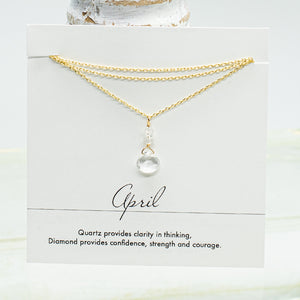 April Raindrop Gold Necklace