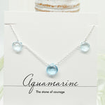 3 Stone Aquamarine Necklace