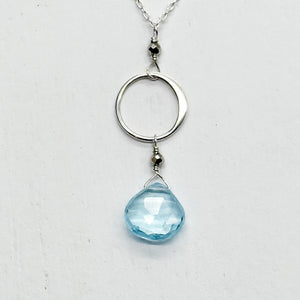 Aquamarine Ring Silver Necklace
