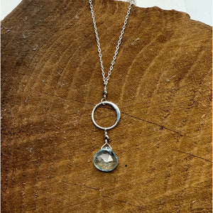 Aquamarine Ring Silver Necklace