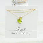 August Birthstone Gold Necklace
