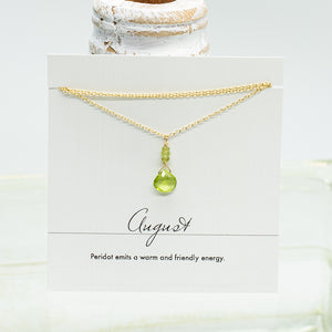 
                
                    Load image into Gallery viewer, August Raindrop Gold Necklace
                
            