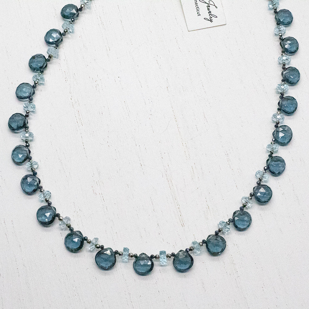 
                
                    Load image into Gallery viewer, Blue Quartz &amp;amp; Topaz Ruffle Necklace
                
            