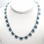 Blue Quartz & Topaz Ruffle Necklace