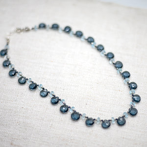 Blue Quartz & Topaz Ruffle Necklace