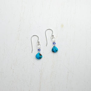 December Birthstone Silver Earrings