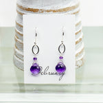 February Birthstone Silver Earrings