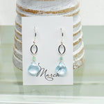 March Birthstone Silver Earrings