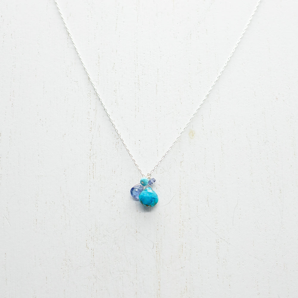 December Birthstone Silver Necklace