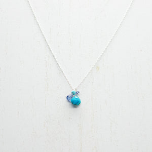 December Birthstone Silver Necklace