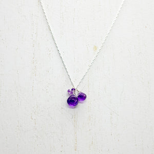 February Birthstone Silver Necklace