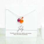 July Birthstone Silver Necklace