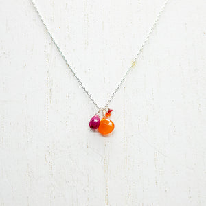 July Birthstone Silver Necklace